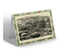 CHRISTMAS NOTELET - Vintage Cornwall - The Inner Harbour from West Quay, Mevagissey