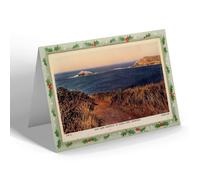 CHRISTMAS NOTELET - Vintage Cornwall - View from Footpath to Vugga Cove, Crantock b