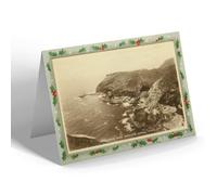 CHRISTMAS NOTELET - Vintage Cornwall - View from King Arthur's Castle, Tintagel