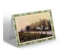 CHRISTMAS NOTELET - Vintage Derbyshire - Old Cottages & Schools, Burbage (b)
