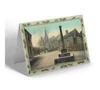 CHRISTMAS NOTELET - Vintage Derbyshire - Old Cross & Parish Church, Glossop