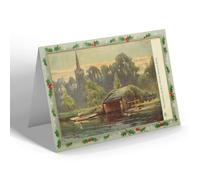 CHRISTMAS NOTELET - Vintage Derbyshire - The Church and Boat House, Matlock Bath