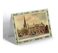 CHRISTMAS NOTELET - Vintage Derbyshire - The Crooked Spire, Chesterfield (b)
