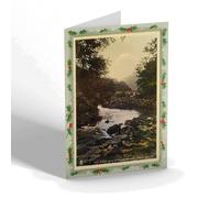 CHRISTMAS NOTELET - Vintage Derbyshire - The River Wye & Falls, Monsal Dale (b)