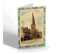 CHRISTMAS NOTELET - Vintage Derbyshire - Ye Olde Crooked Spire, Chesterfield (b)