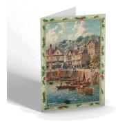CHRISTMAS NOTELET - Vintage Devon - Dartmouth. The Butter Walk from the Quay
