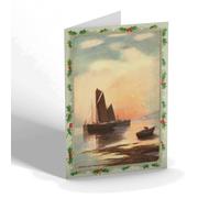 CHRISTMAS NOTELET - Vintage Devon - Sunset Off the Devon Coast