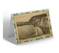 CHRISTMAS NOTELET - Vintage Devon - The Cliffs from Jacob's Ladder, Sidmouth