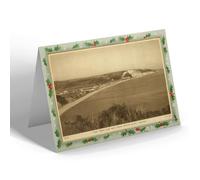 CHRISTMAS NOTELET - Vintage Devon - The Town and Bay from White Cliff, Seaton