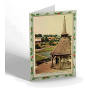 CHRISTMAS NOTELET - Vintage Devon - War Memorial and Playing Fields, Crediton (b)