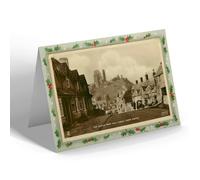CHRISTMAS NOTELET - Vintage Dorset - Castle from East Street, Corfe Castle