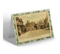 CHRISTMAS NOTELET - Vintage Dorset - Castle Ruins from East Street, Corfe Castle (b)