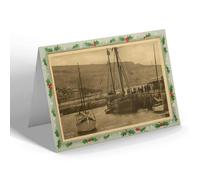 CHRISTMAS NOTELET - Vintage Dorset - The Harbour, Lyme Regis (b)