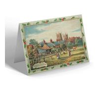 CHRISTMAS NOTELET - Vintage Dorset - Wimborne Minster from the Meadows