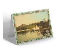 CHRISTMAS NOTELET - Vintage Durham - South Shields. The Lake, South Marine Park (b)