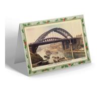 CHRISTMAS NOTELET - Vintage Durham - Wearmouth Bridge and River Wear, Sunderland (b)