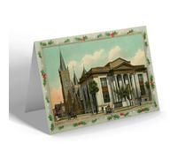 CHRISTMAS NOTELET - Vintage Florida USA - Jacksonville. Carnegie Library (a)