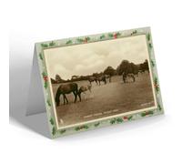CHRISTMAS NOTELET - Vintage Hampshire - Forest Ponies, Picket Post (b)
