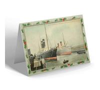 CHRISTMAS NOTELET - Vintage Hampshire - Southampton. US MS New York Empress Dock