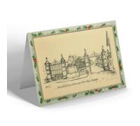 CHRISTMAS NOTELET - Vintage Hertfordshire - Lord Salisbury's Statue/Gates Hatfield