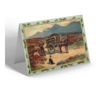 CHRISTMAS NOTELET - Vintage Ireland - Irish Life. Carting Peat