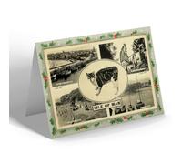 CHRISTMAS NOTELET - Vintage Isle of Man - Manx Cat/Five Views