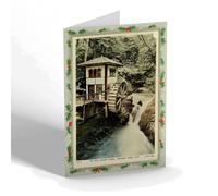 CHRISTMAS NOTELET - Vintage Isle of Man - The Old Water Wheel, Groudle Glen (b)