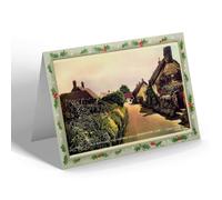 CHRISTMAS NOTELET - Vintage Isle of Wight - Old Cottages & Church Hall Brighstone b
