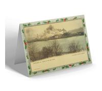 CHRISTMAS NOTELET - Vintage Kentucky USA - Ashland. Scene on the Ohio River (b)