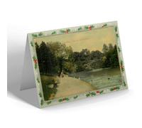 CHRISTMAS NOTELET - Vintage Lancashire - Liverpool. The Lake, Sefton Park (b)