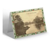 CHRISTMAS NOTELET - Vintage Lancashire - The Lake, Newsham Park, Liverpool