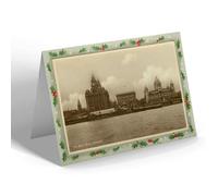 CHRISTMAS NOTELET - Vintage Lancashire - The River Front, Liverpool