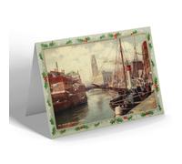 CHRISTMAS NOTELET - Vintage Lincolnshire - The River and Bridge, Boston