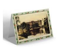 CHRISTMAS NOTELET - Vintage London Buckingham Palace from Lake in St. James's Park b