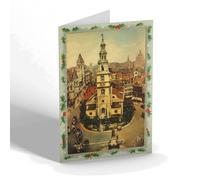 CHRISTMAS NOTELET - Vintage London - St Clement Danes & Law Courts Australia House