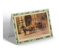 CHRISTMAS NOTELET - Vintage London - State Landau the Royal Mews Buckingham Palace b
