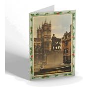 CHRISTMAS NOTELET - Vintage London - Westminster Abbey. Statue of Abraham Lincoln b