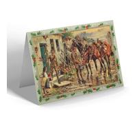 CHRISTMAS NOTELET - Vintage Military - 11th Hussars, Somewhere In France