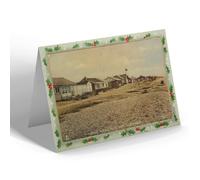CHRISTMAS NOTELET - Vintage Norfolk - Bungalows looking North West, Snettisham (b)
