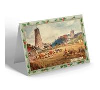 CHRISTMAS NOTELET - Vintage Northumberland - Scottish Borders Norham Castle Harvest