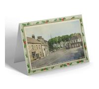 CHRISTMAS NOTELET - Vintage Northumberland - The Market Square & Church, Warkworth b