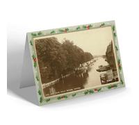 CHRISTMAS NOTELET - Vintage Oxfordshire - The Isis from Folly Bridge, Oxford