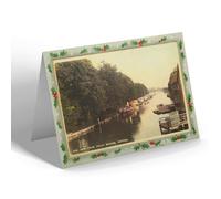 CHRISTMAS NOTELET - Vintage Oxfordshire - The Isis from Folly Bridge, Oxford (b)