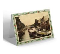 CHRISTMAS NOTELET - Vintage Oxfordshire - The River Isis from Folly Bridge, Oxford b