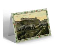 CHRISTMAS NOTELET - Vintage Scotland - Edinburgh. The Castle and National Galleries
