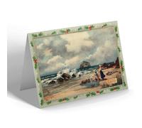 CHRISTMAS NOTELET - Vintage Scotland - North Berwick. The Bass Rock from Canty Bay