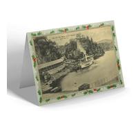 CHRISTMAS NOTELET - Vintage Scotland - Pier & Sir Walter Scott Steamer, Loch Katrine