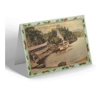 CHRISTMAS NOTELET - Vintage Scotland Pier & Sir Walter Scott Steamer, Loch Katrine b