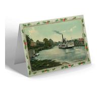 CHRISTMAS NOTELET - Vintage Scotland - S. S. Linnet on Crinan Canal, Ardrishaig