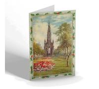 CHRISTMAS NOTELET - Vintage Scotland - Sir Walter Scott Monument looking E Edinburgh